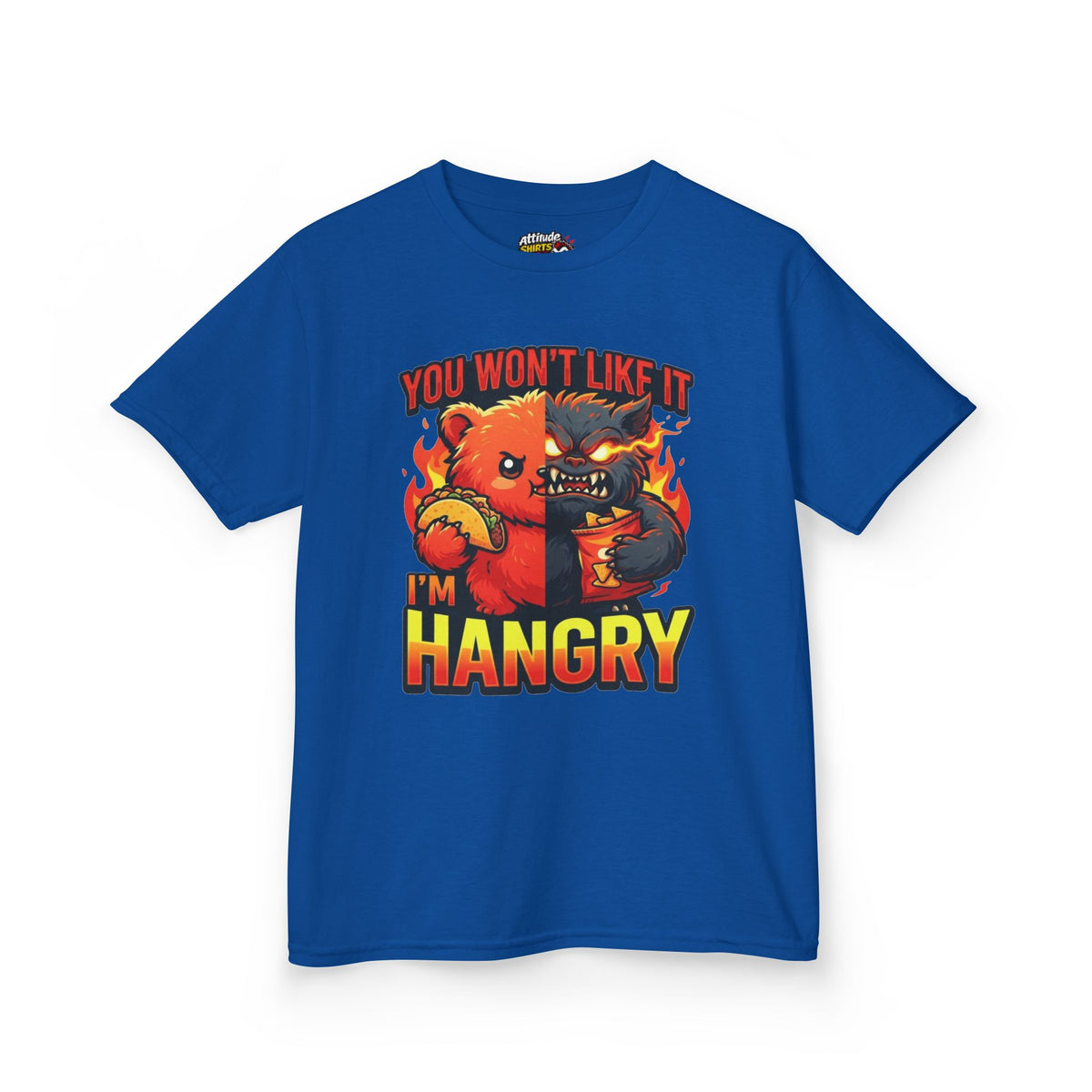 Color: Royal | You Won't Like It I'm Hangry Kids Tee