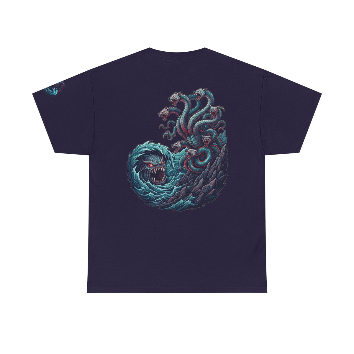 Color: Blackberry | Charybdis and Scylla (Greek Mythology) Premium Graphic Tee