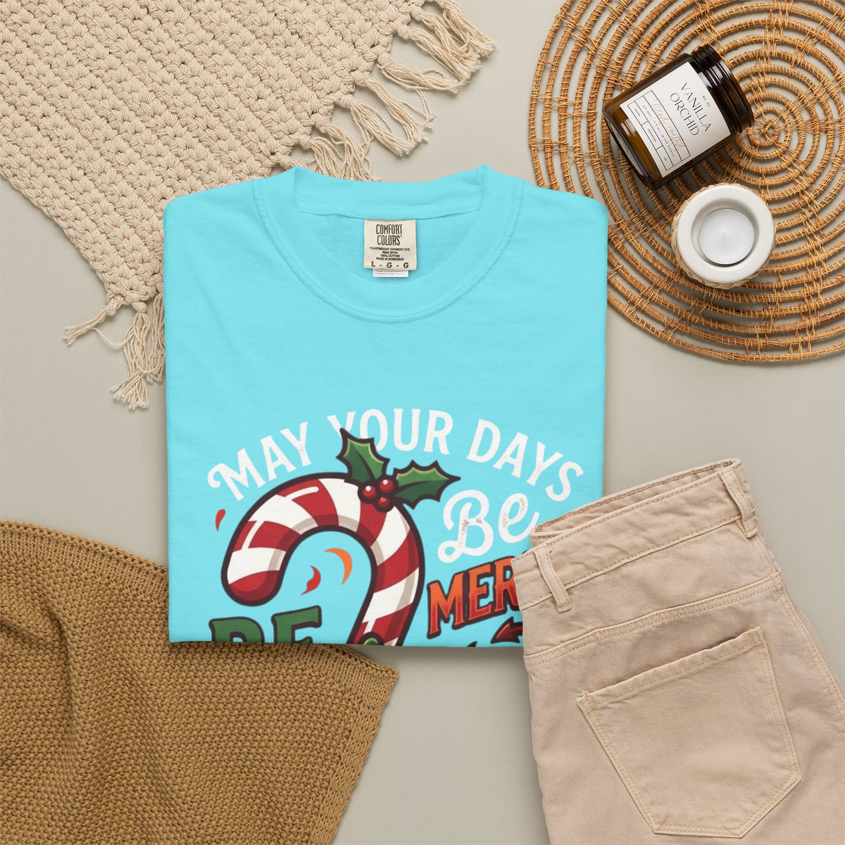 "May Your Days Be Merry and Spicy" Unisex Garment-Dyed Tee