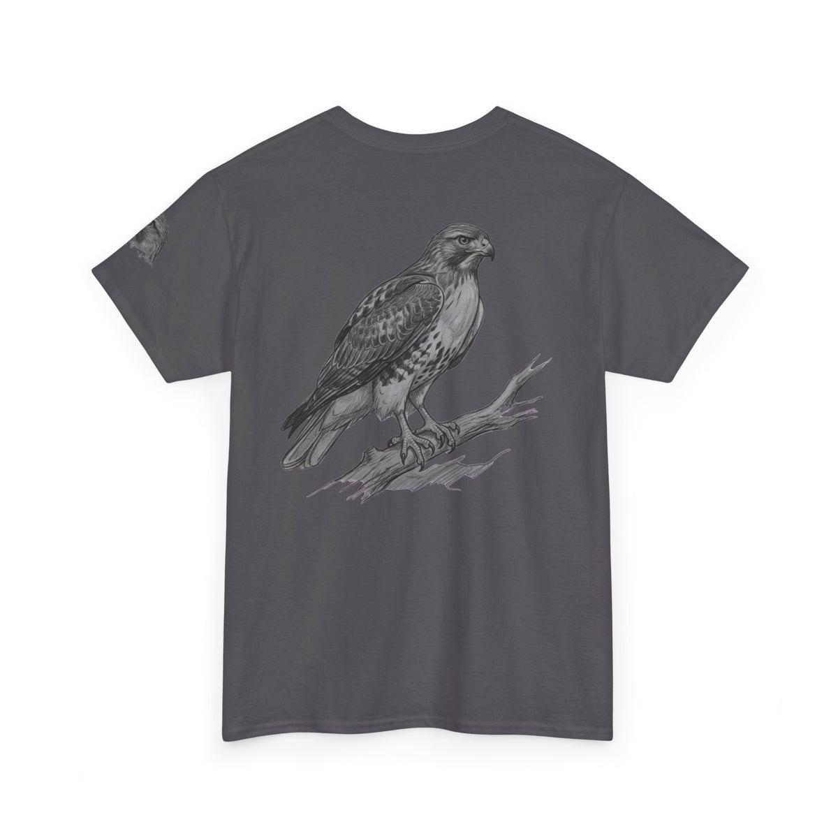 "Pencil Sketch Art Red-Tailed Hawk" Premium Graphic Tee