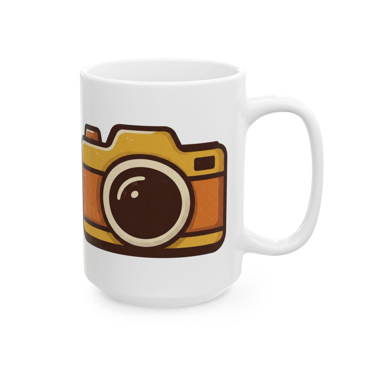 "Eyes Closed As Usual" White Ceramic Mug — Graphic
