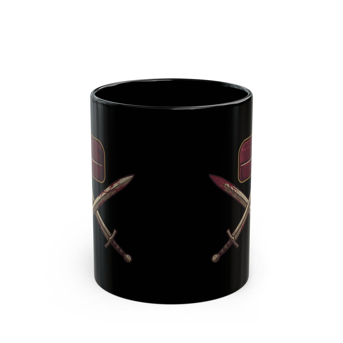 "Good Book Series 200 Foreskins" Black Ceramic Mug — Graphic