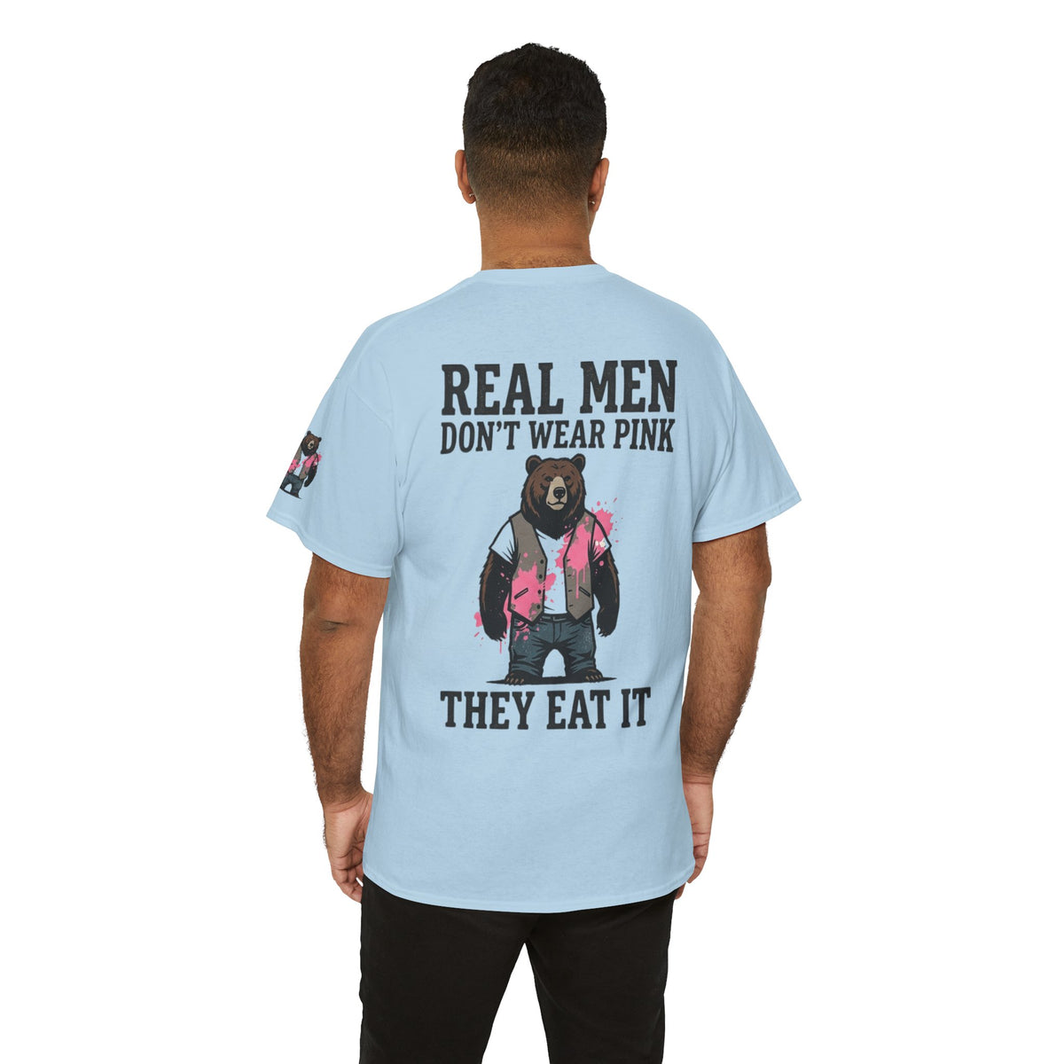 Color: Light Blue | Real Men Eat Pink Premium Graphic Tee