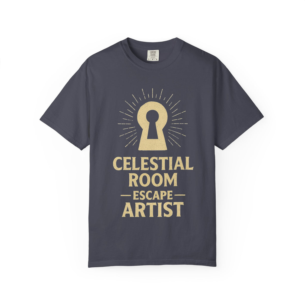 Color: Navy | Celestial Room Escape Artist Unisex Garment-Dyed T-shirt