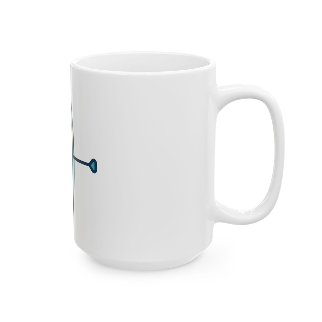 "Mountain Lake Paddle Board" White Ceramic Mug — Graphic