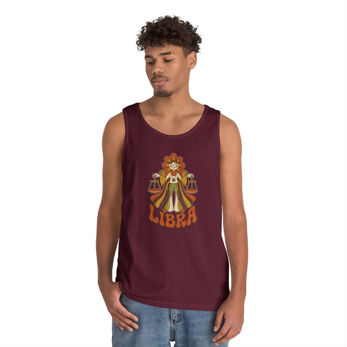"Retro Mascot Groovy Libra" Tank Top