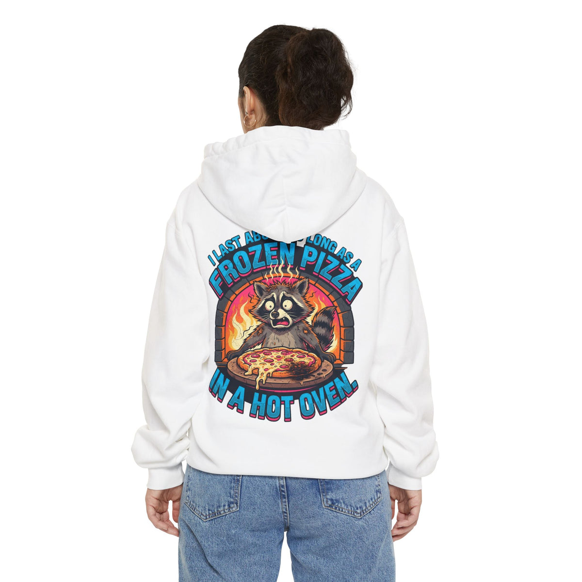 Color: White | Frozen Pizza in a Hot Oven Garment-Dyed Hoodie