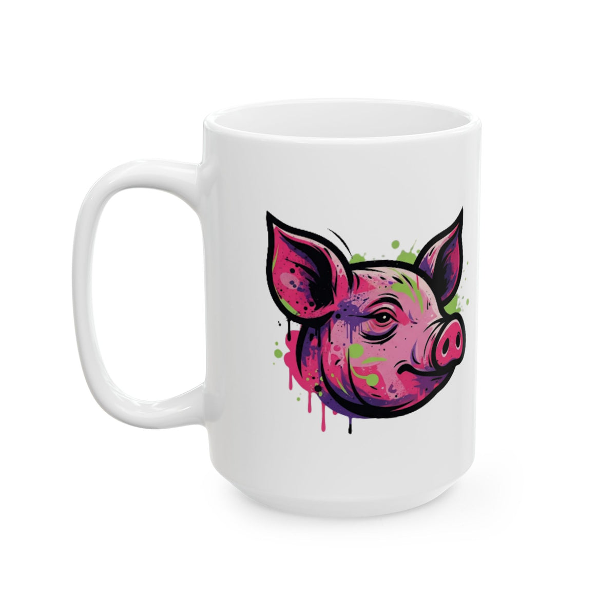 "Barnyard Pig" White Ceramic Mug — Graphic