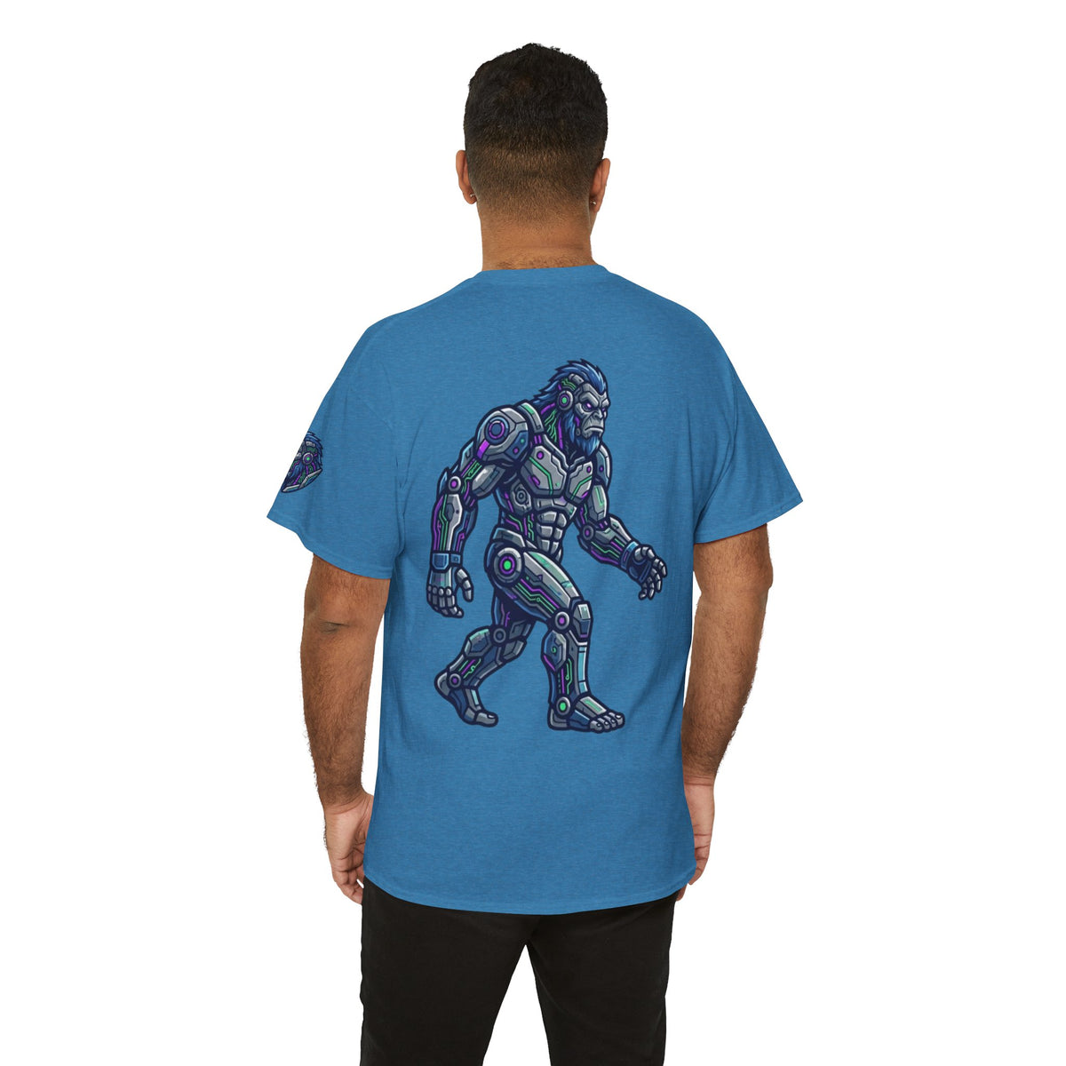 Color: Heather Sapphire | Cyber Bigfoot Premium Graphic Tee