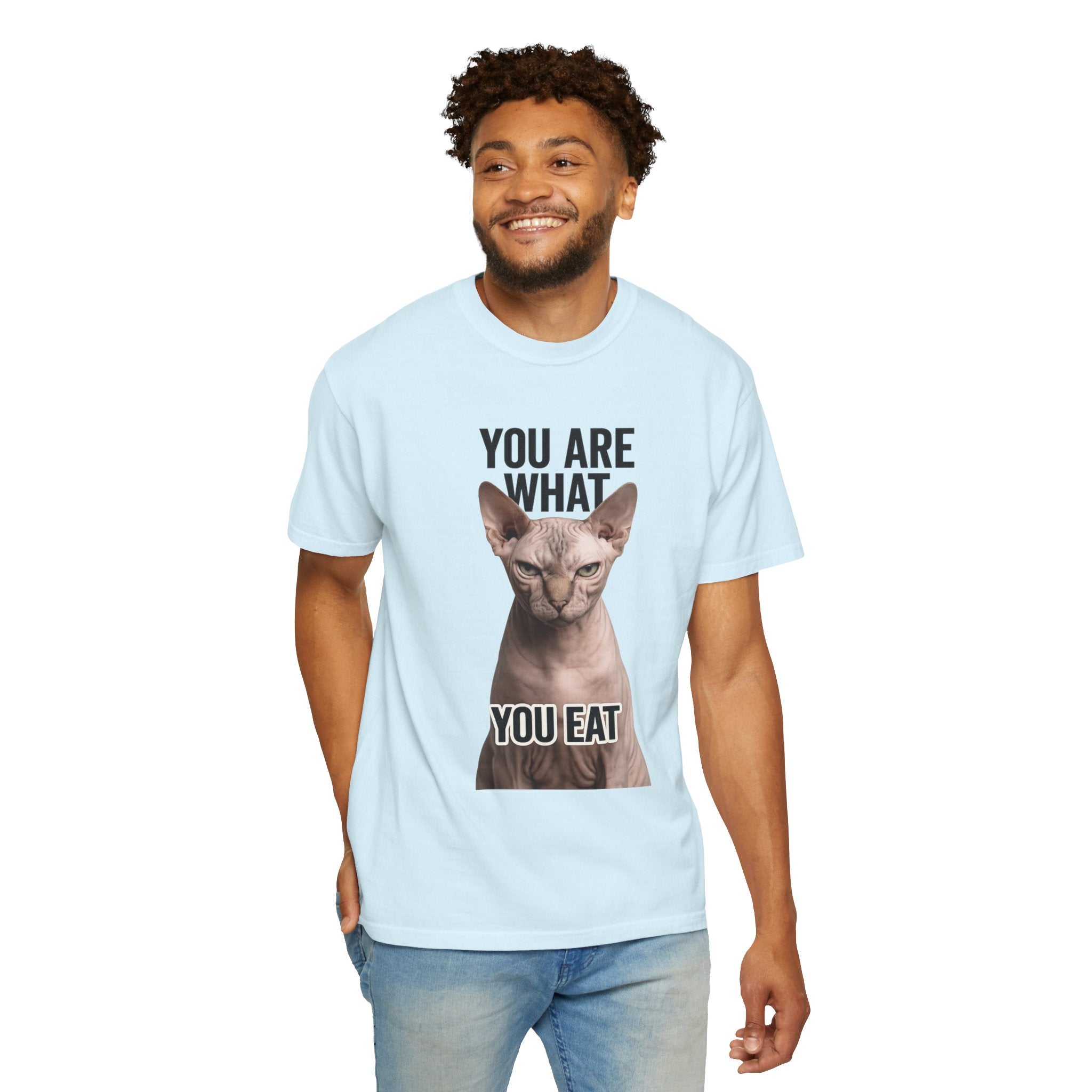 "You Are What You Eat - Cat 1" Unisex Garment-Dyed T-shirt