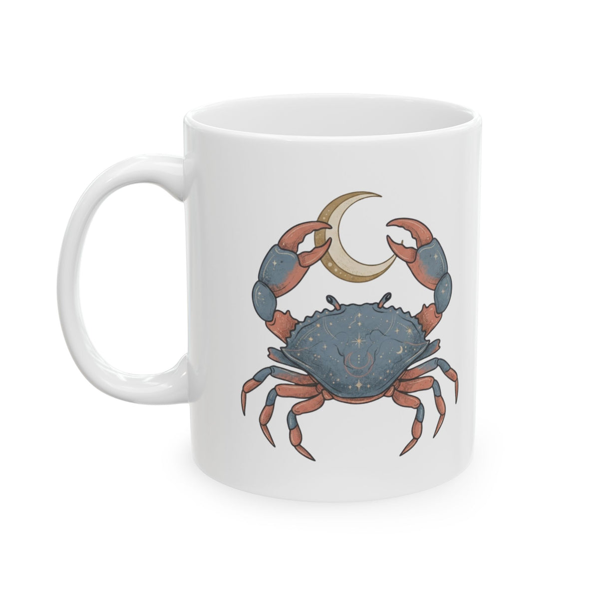 "Cancer The Moon Child Crab" White Ceramic Mug — Graphic