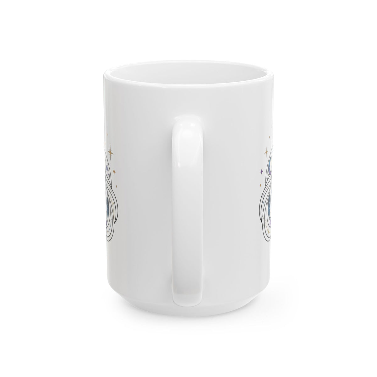"Gemini The Celestial Twins" White Ceramic Mug — Graphic