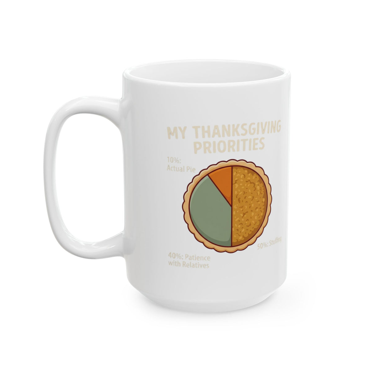 "My Thanksgiving Priorites" White Ceramic Mug
