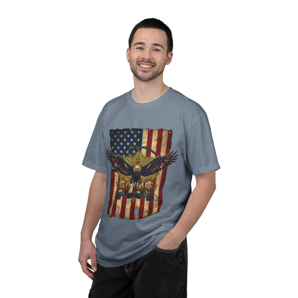 "Eagle and Flag 250 Years" Unisex Garment-Dyed Tee