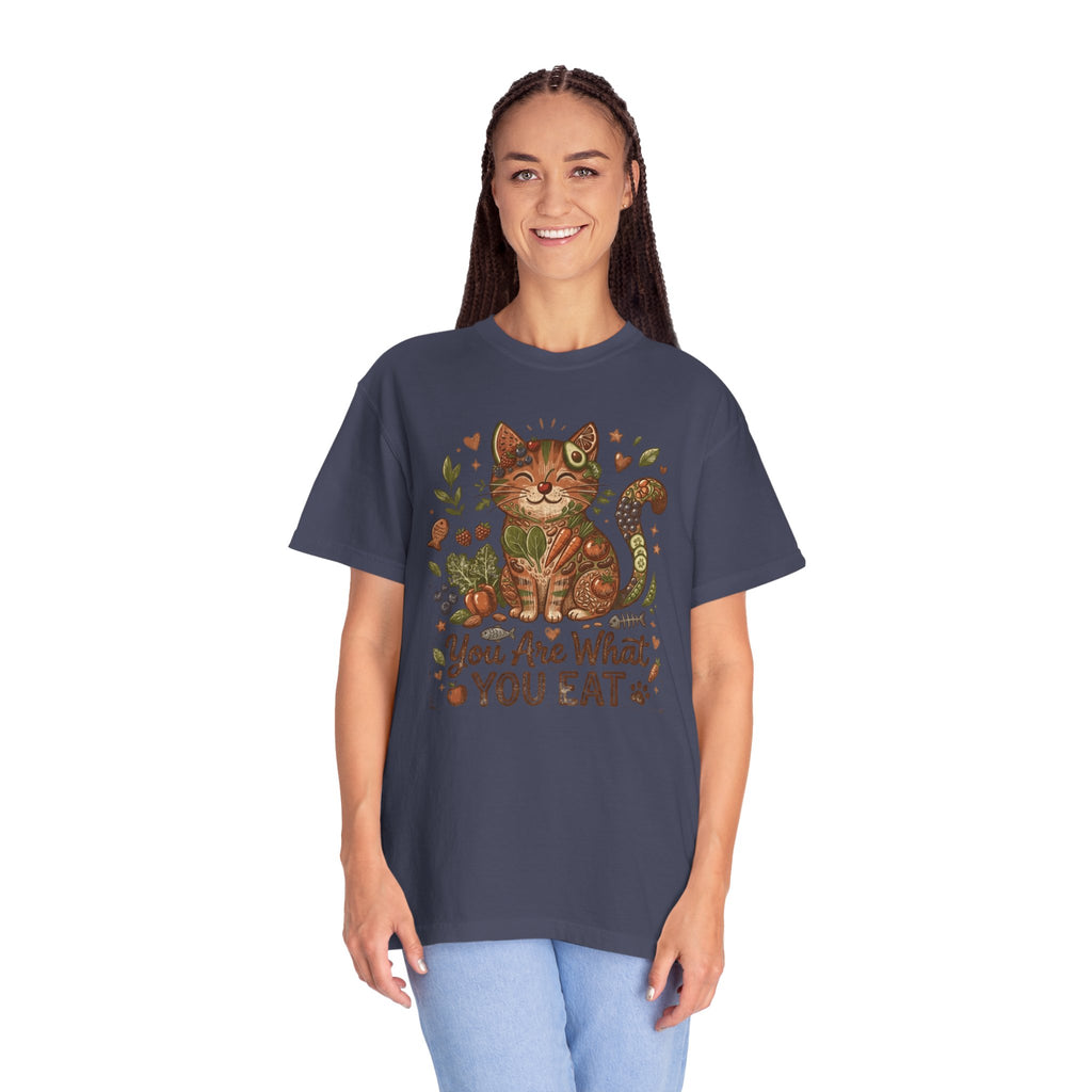 "You Are What You Eat - Cat 3" Unisex Garment-Dyed T-shirt