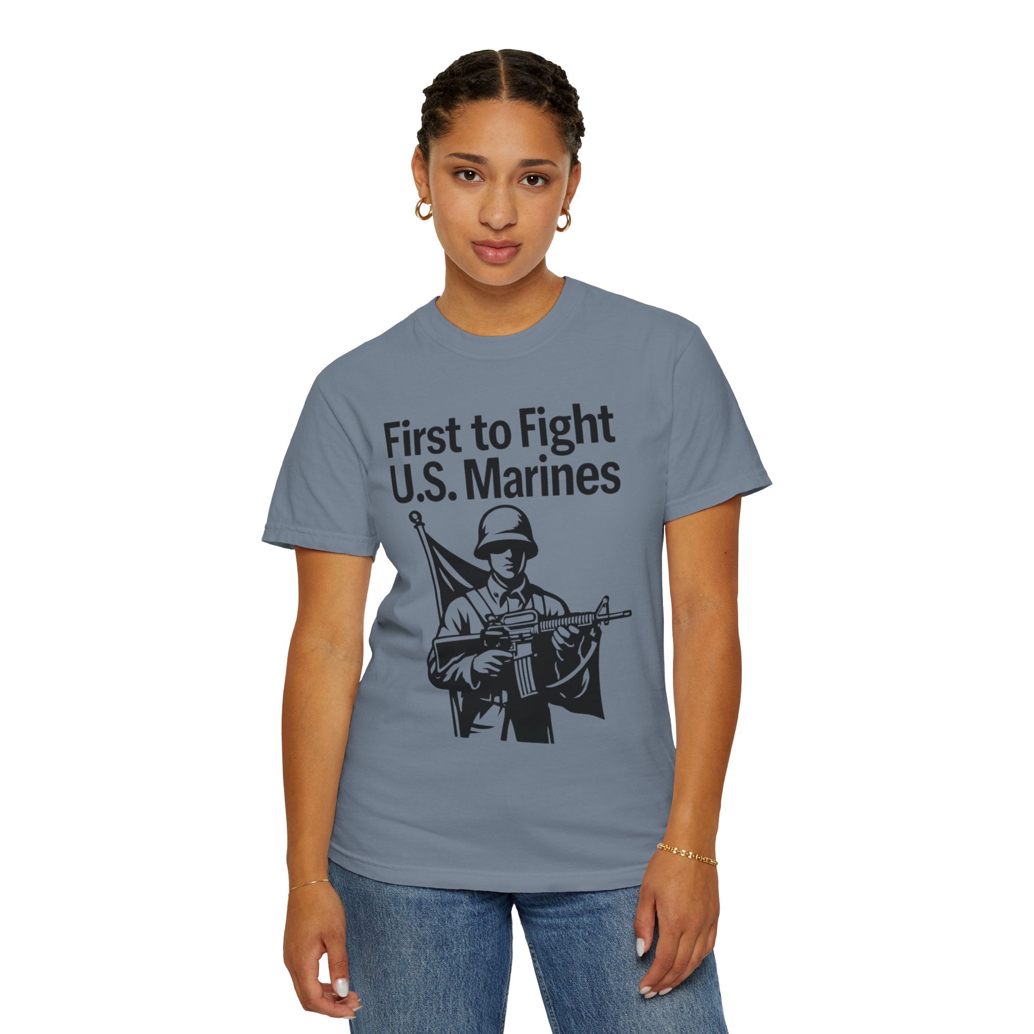 "First to Fight" Unisex Garment-Dyed T-shirt