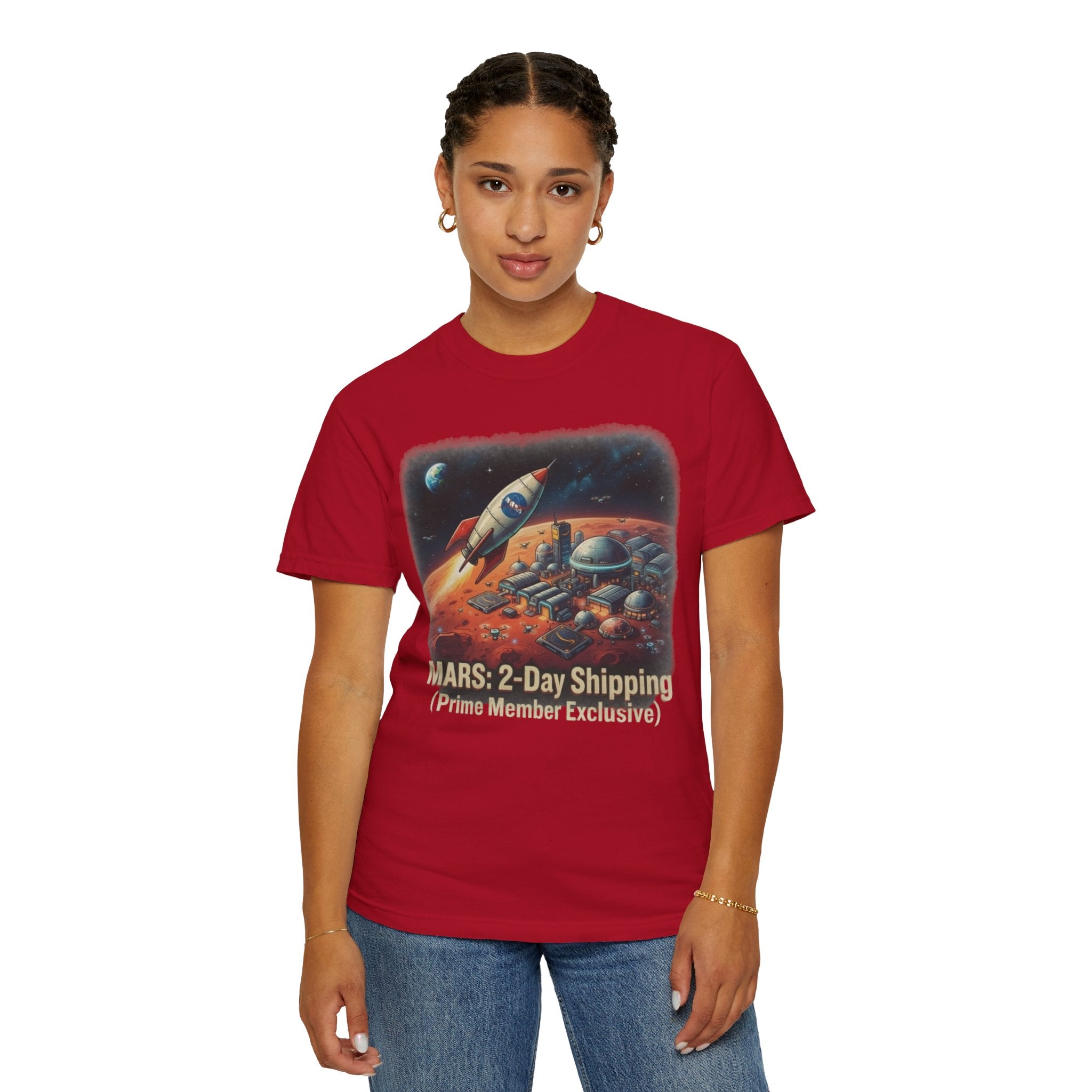 "Mars 2 Day Shipping" Unisex Garment-Dyed Tee