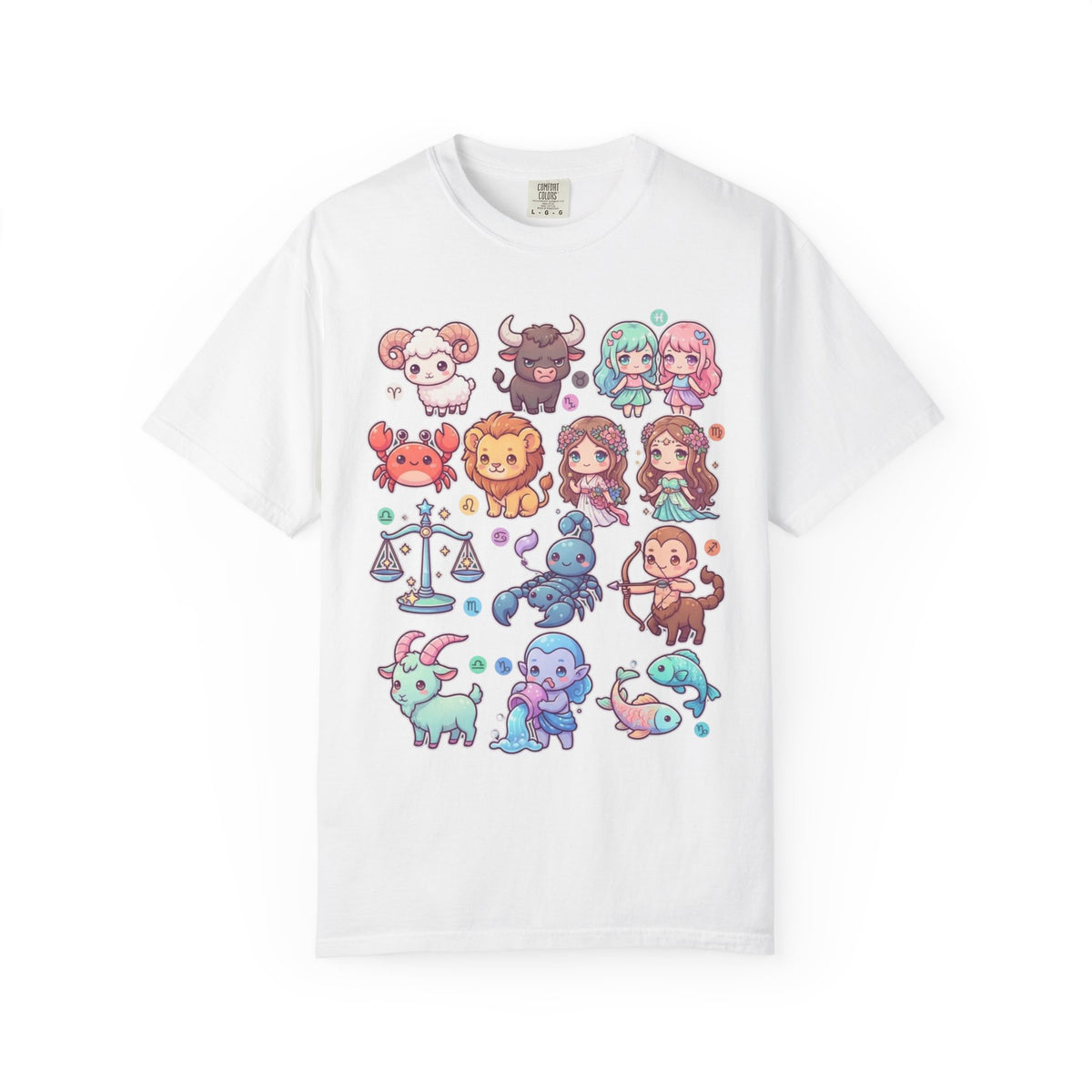 "Cute Chibi Zodiac" Unisex Garment-Dyed Tee
