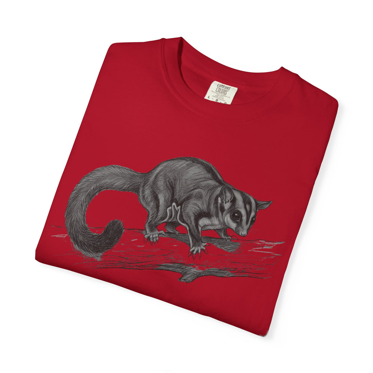 "Pencil Sketch Art Sugar Glider" Unisex Garment-Dyed Tee