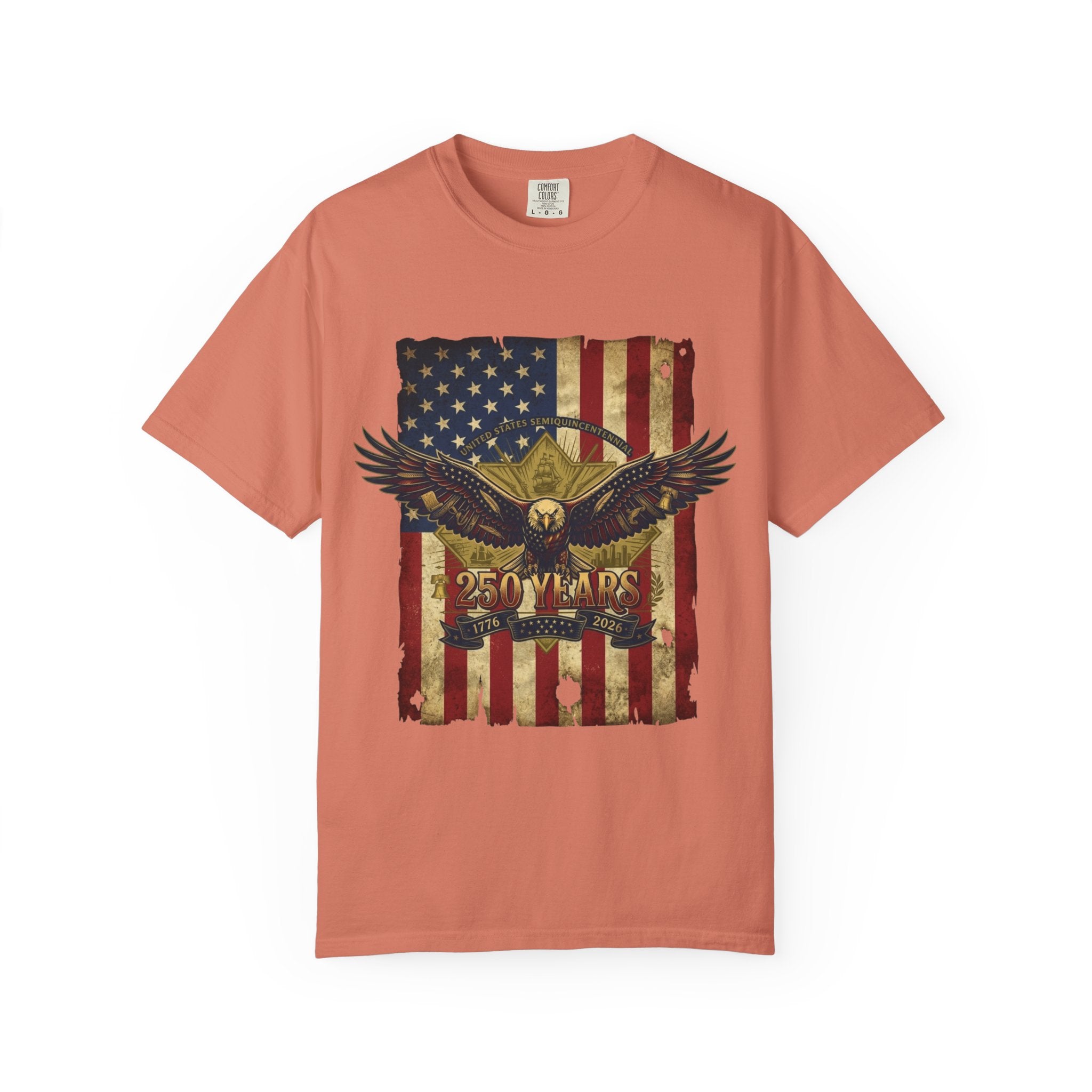 "Eagle and Flag 250 Years" Unisex Garment-Dyed Tee