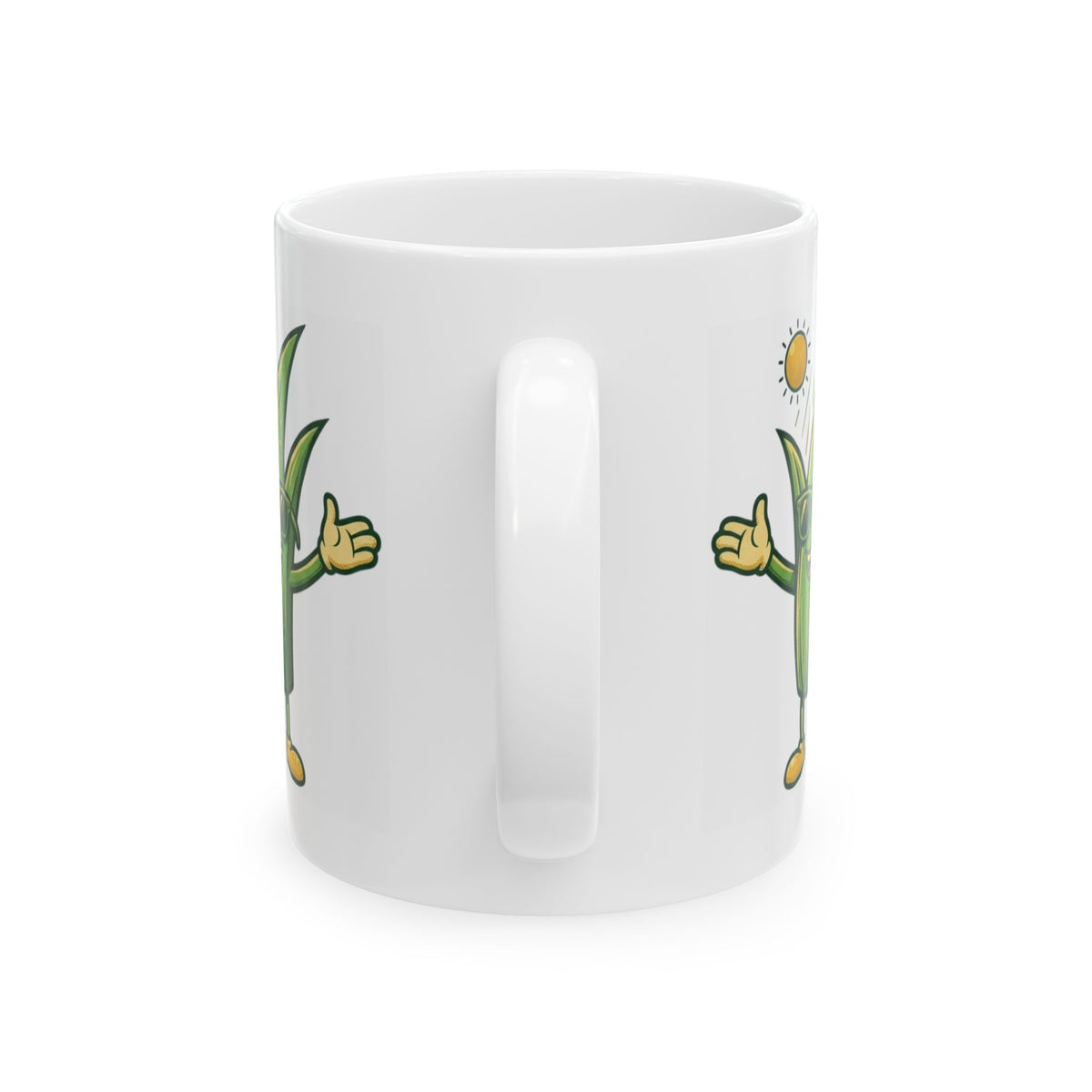 "If You're Grass You're Very Happy" White Ceramic Mug — Graphic