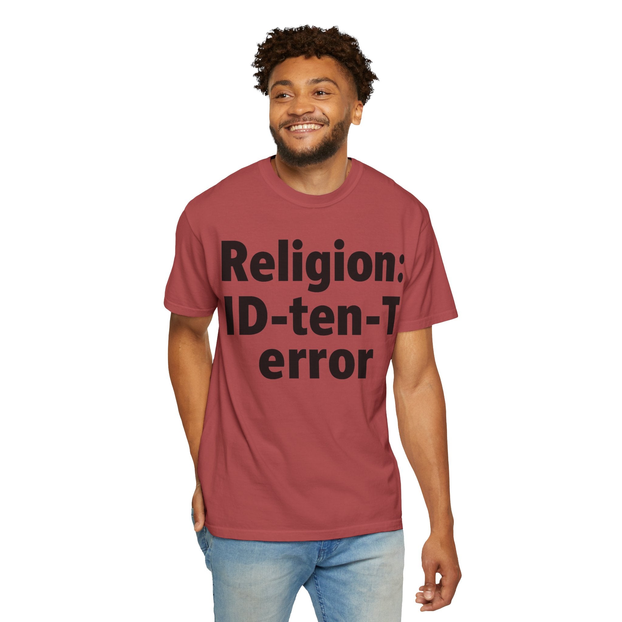 "Religion: ID-10-T Error" Unisex Garment-Dyed T-shirt