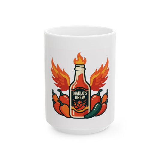 "Burns Coming Out" White Ceramic Mug — Graphic