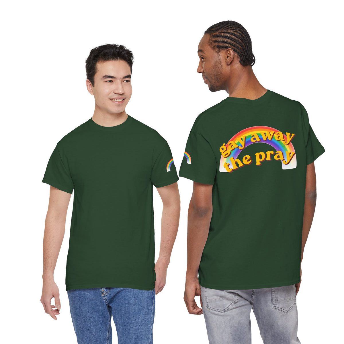 Color: Forest Green | Gay Away the Pray Premium Graphic Tee
