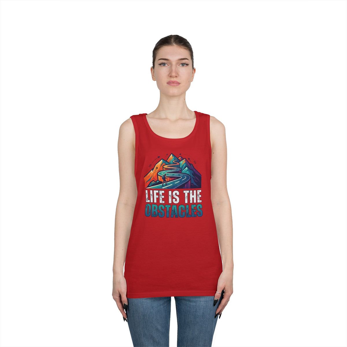 Color: Red | Life Is The Obstacles Tank Top
