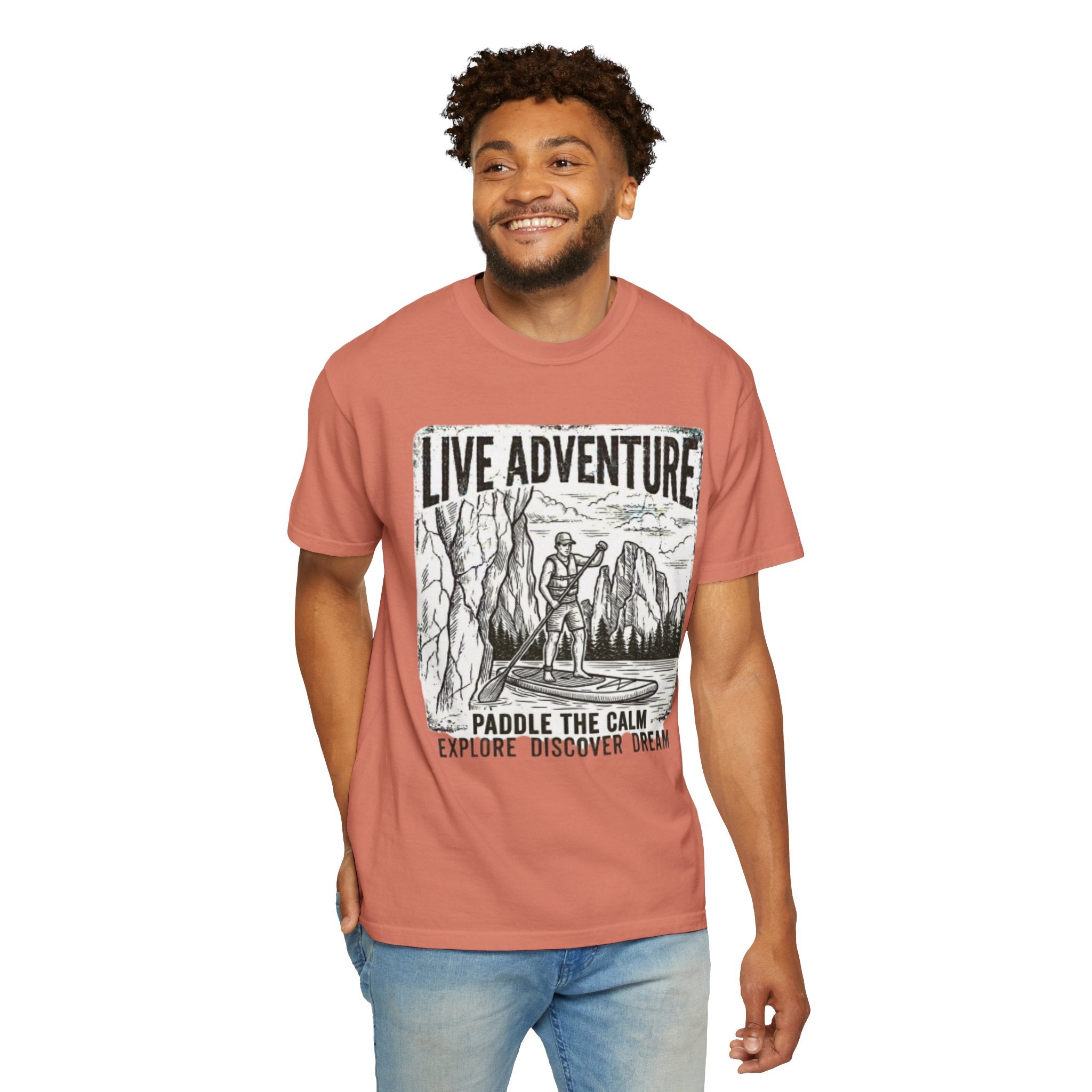 "Live Adventure - Paddle Board" Unisex Garment-Dyed Tee