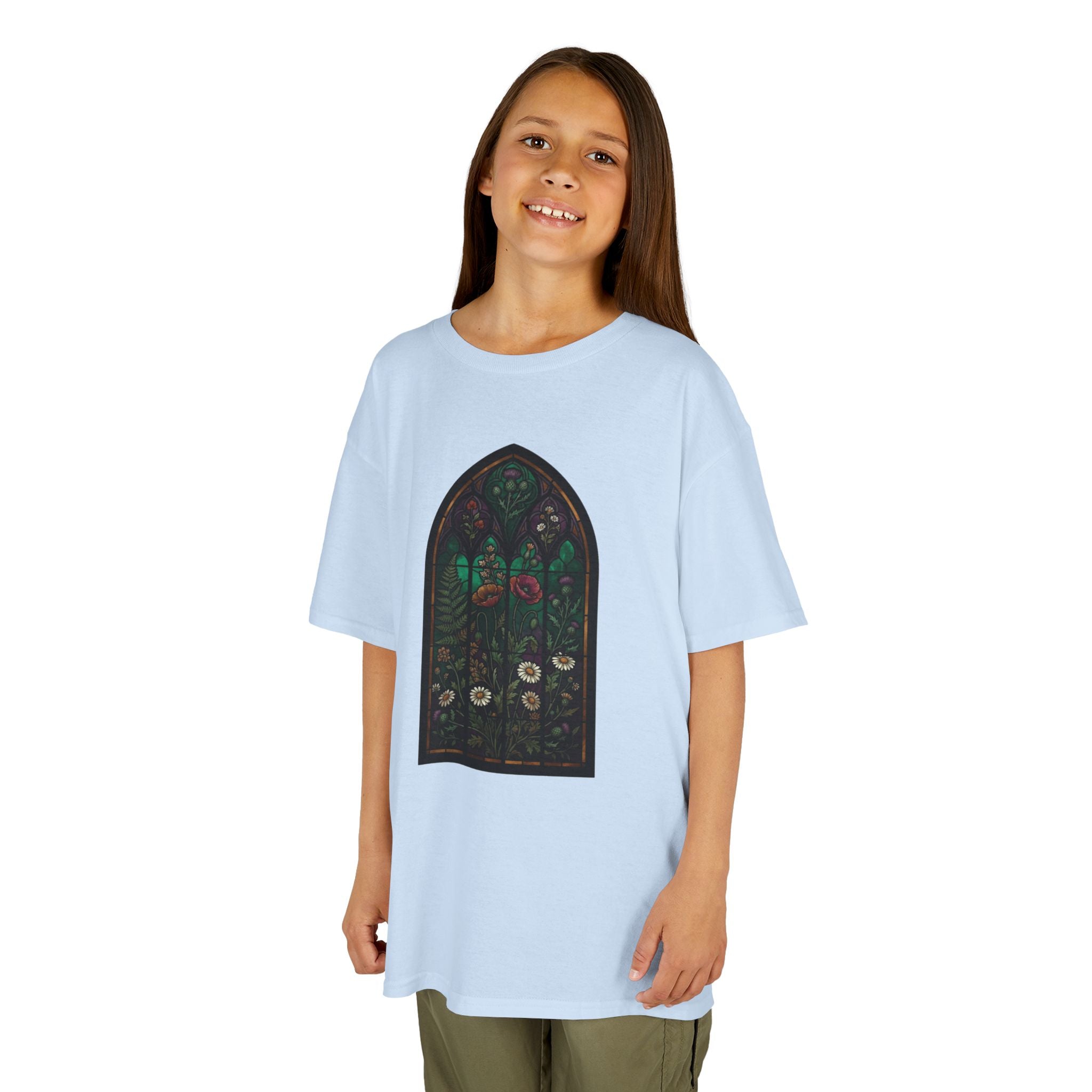 "Stained Glass Floral" Kids Tee