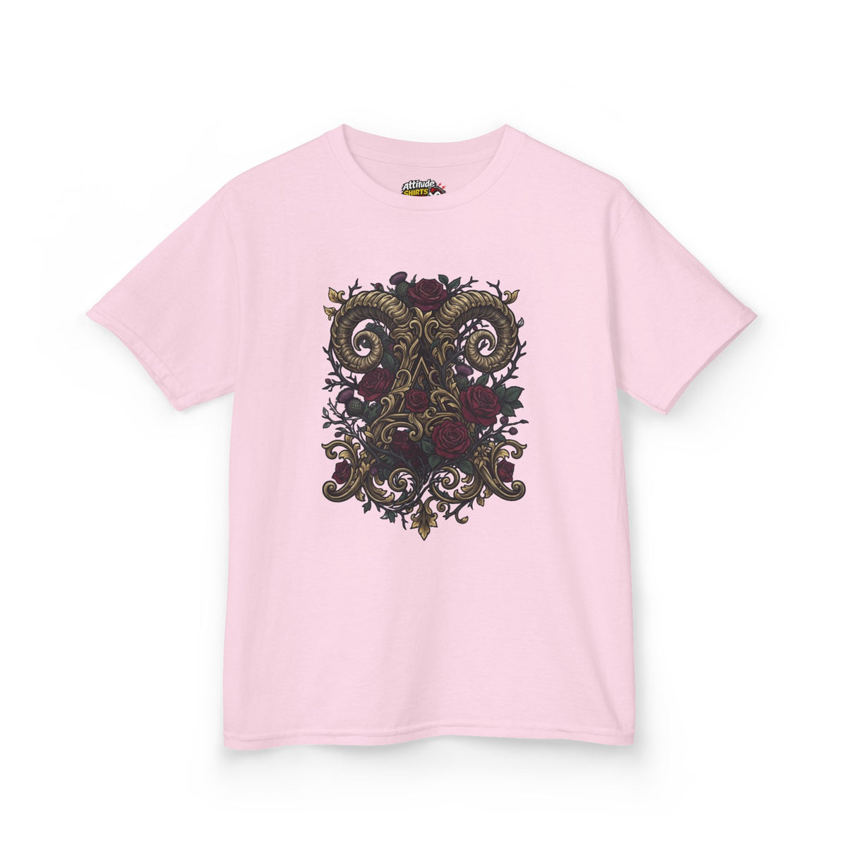 Color: Light Pink | Floral Monogram Aries Kids Tee
