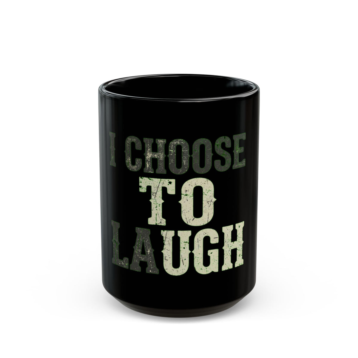 "Choose to Laugh" Black Ceramic Mug