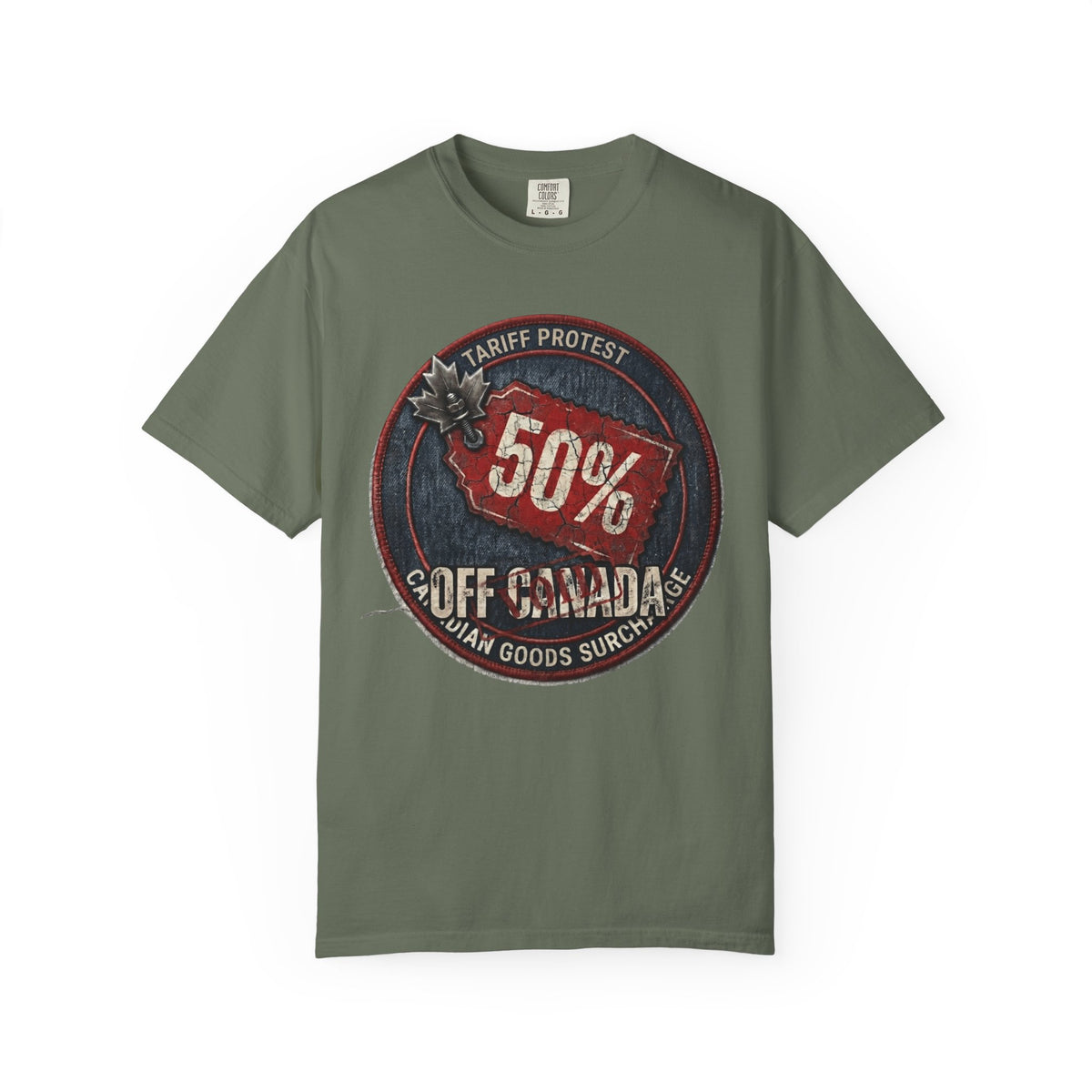 Color: Moss | 50% Off Canada Unisex Garment-Dyed Tee