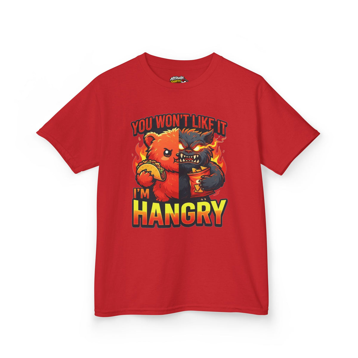 Color: Red | You Won't Like It I'm Hangry Kids Tee