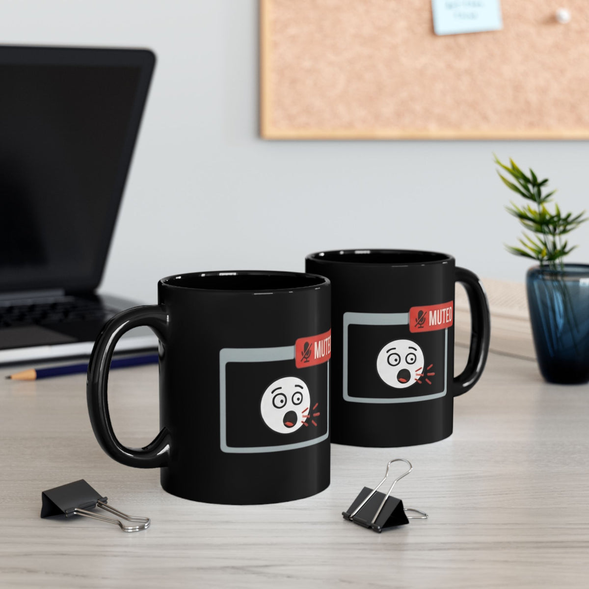 "I Found The Mute" Black Ceramic Mug — Graphic