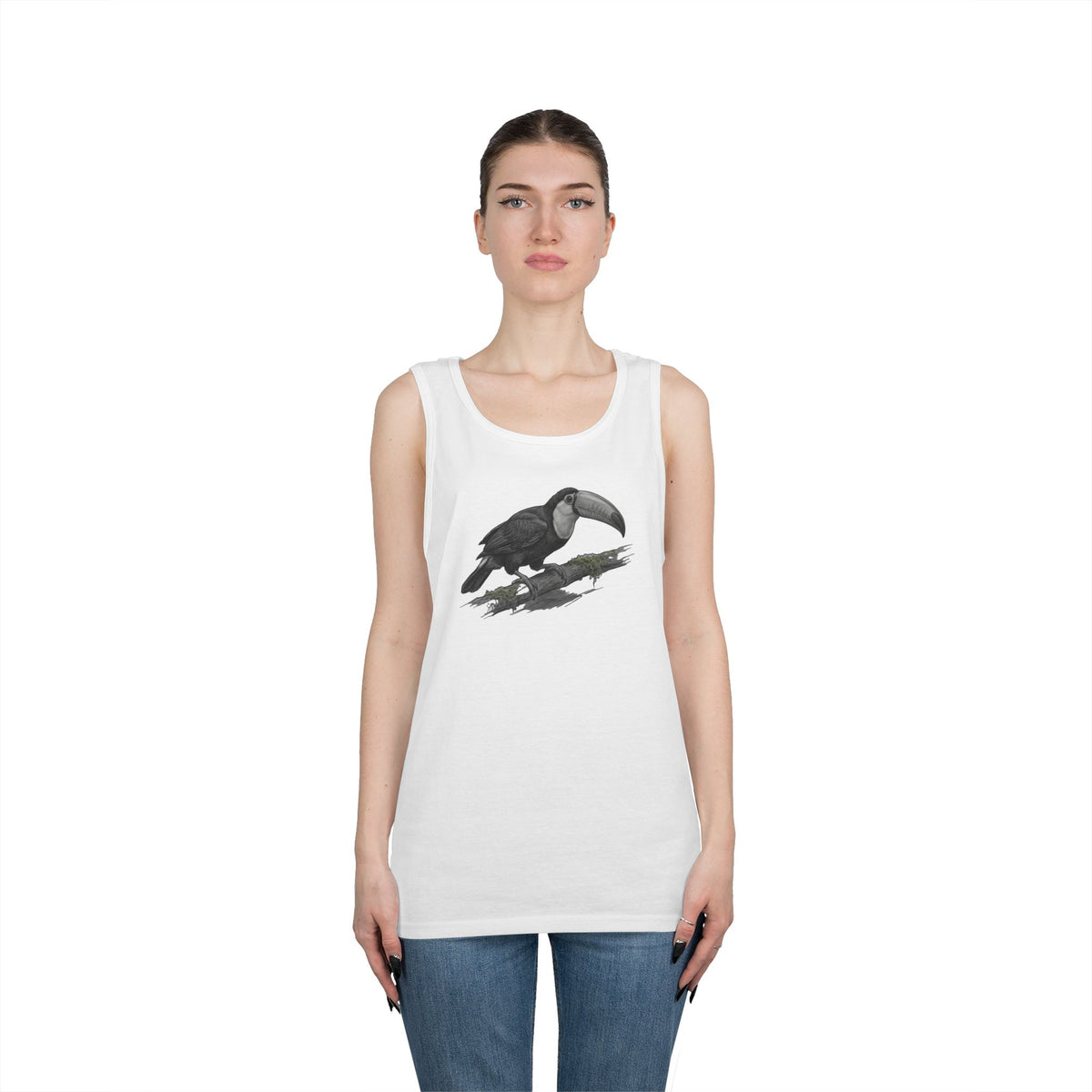 "Pencil Sketch Art Toucan" Tank Top
