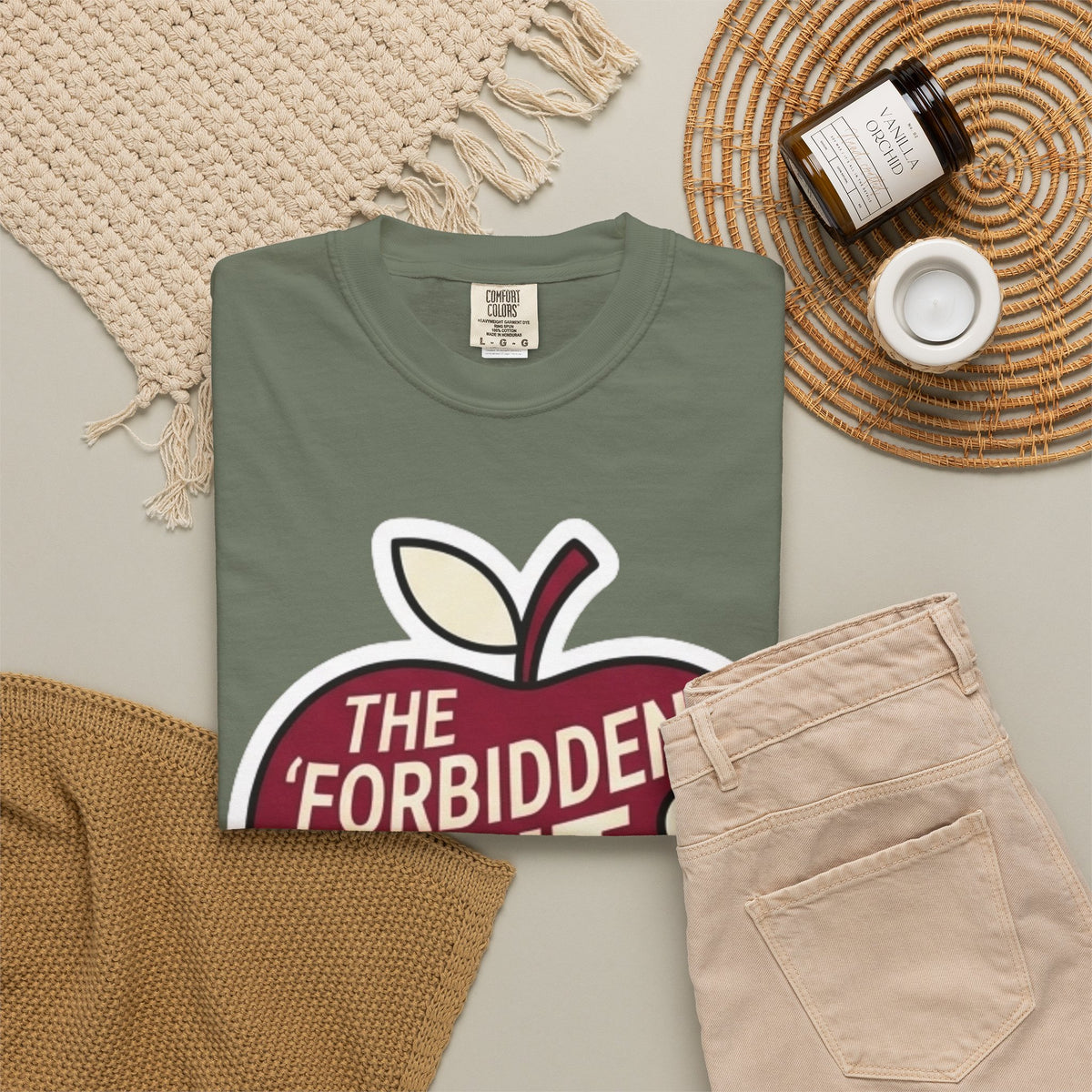 "Good Book Series Forbidden Fruit Tasted Better" Unisex Garment-Dyed Tee