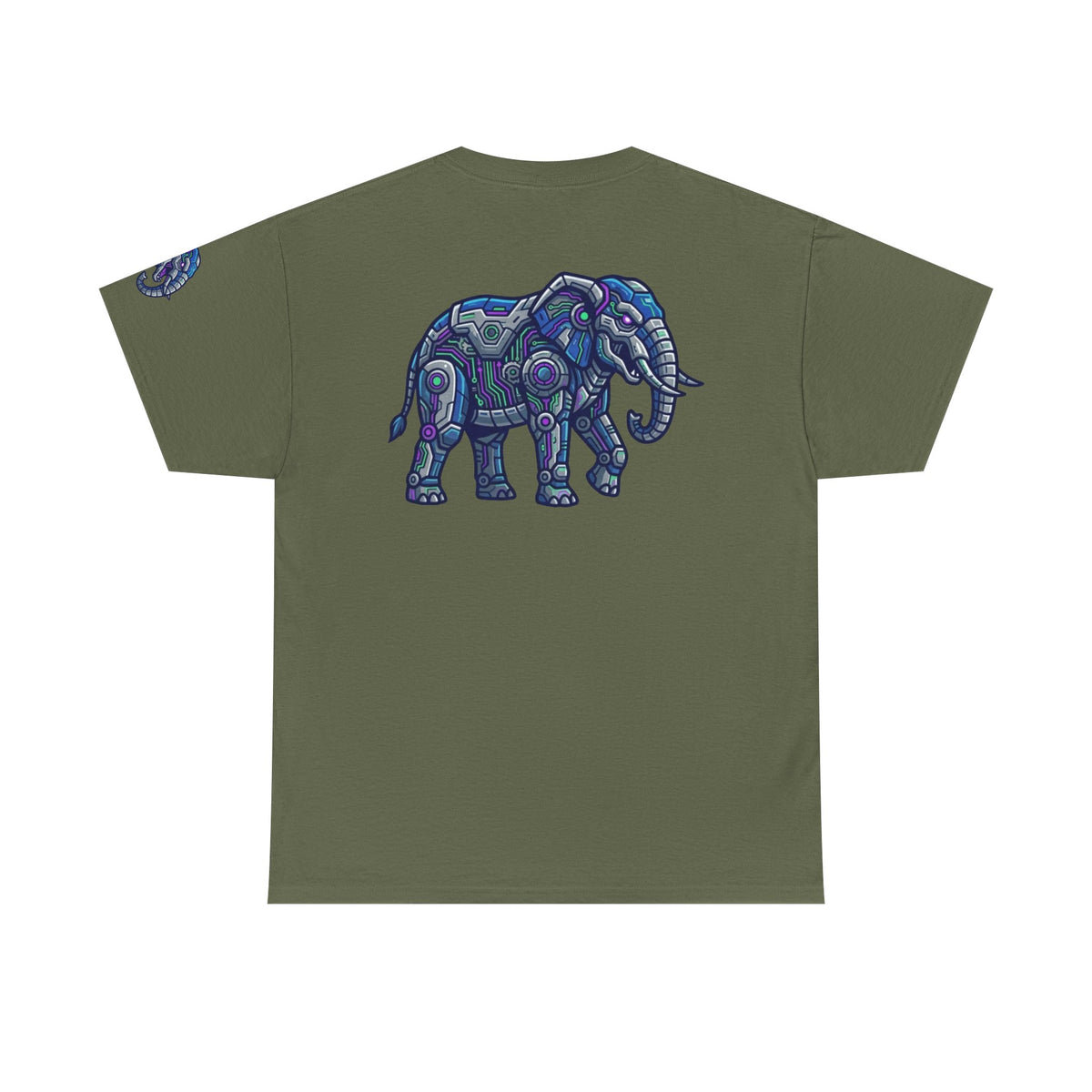 Color: Military Green | Cyber Elephant Premium Graphic Tee