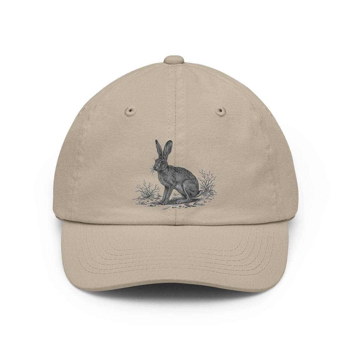 Color: Stone | Pencil Sketch Art Jack Rabbit Dad Hat