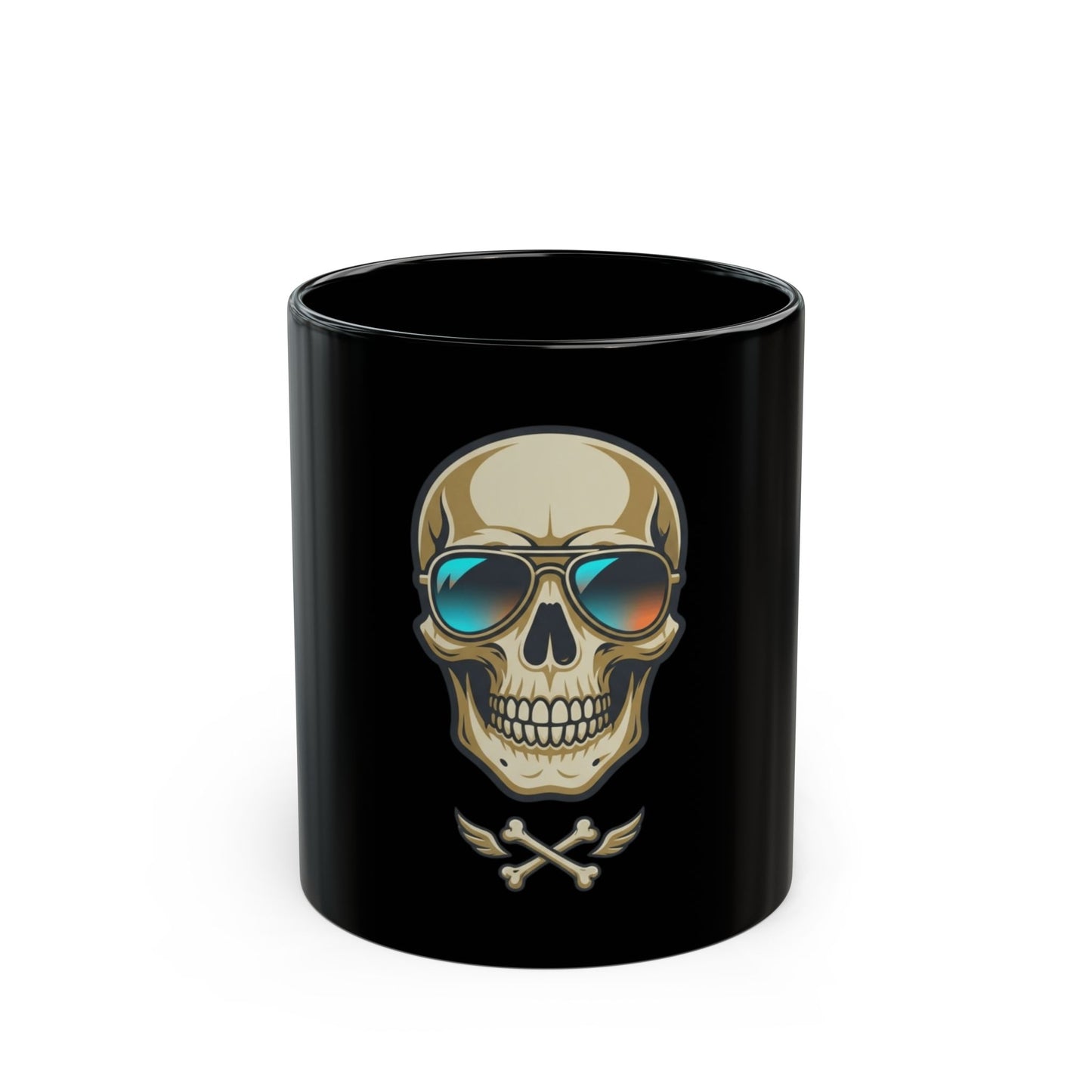 "Bad to the Bone Marrow" Black Ceramic Mug — Graphic