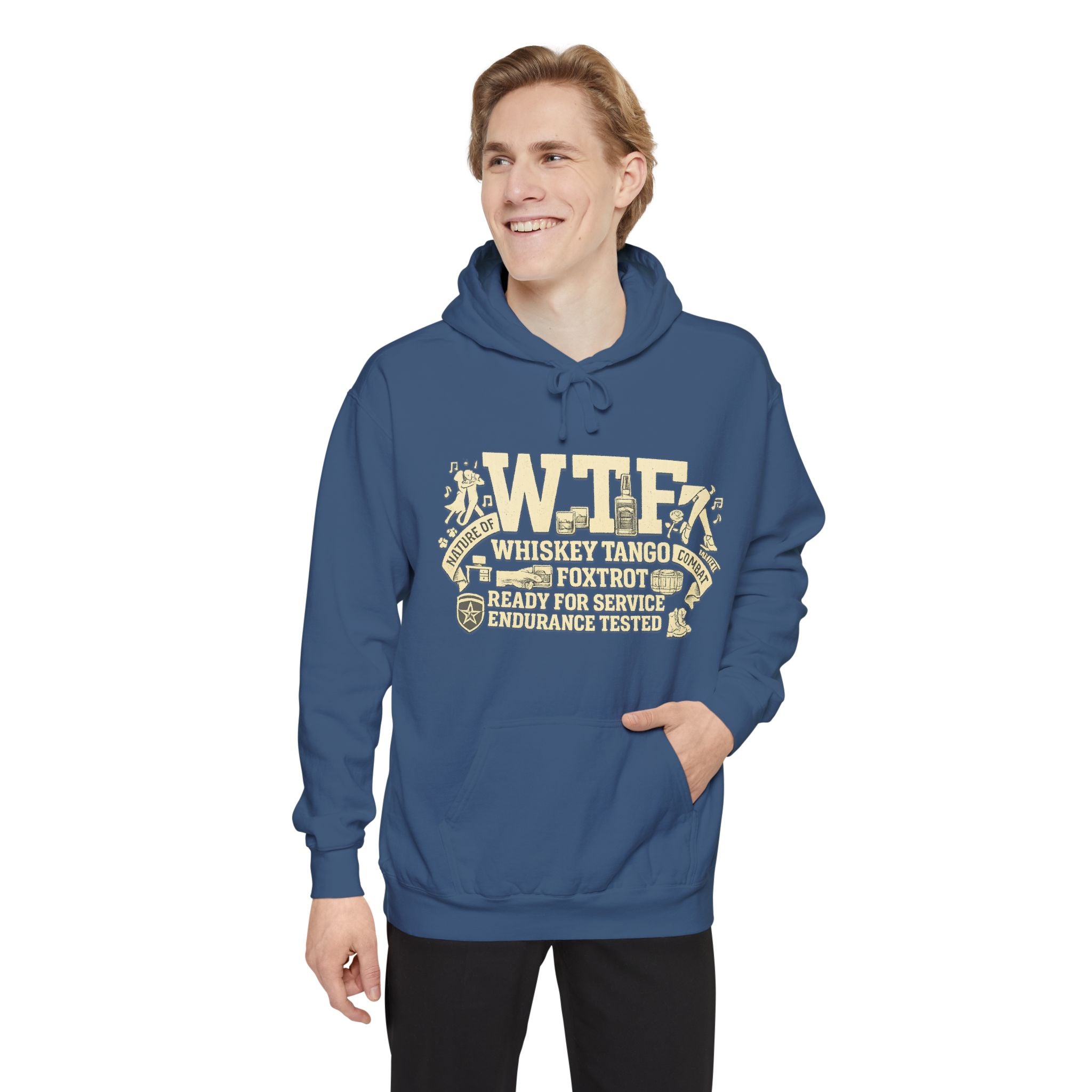 WTF Nature of Combat | Garment-Dyed Hoodie — AttitudeShirts