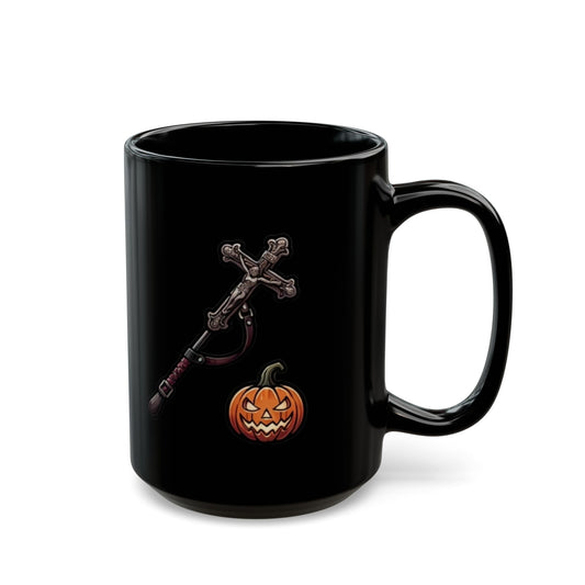 "Sexy Halloween Nun" Black Ceramic Mug — Graphic
