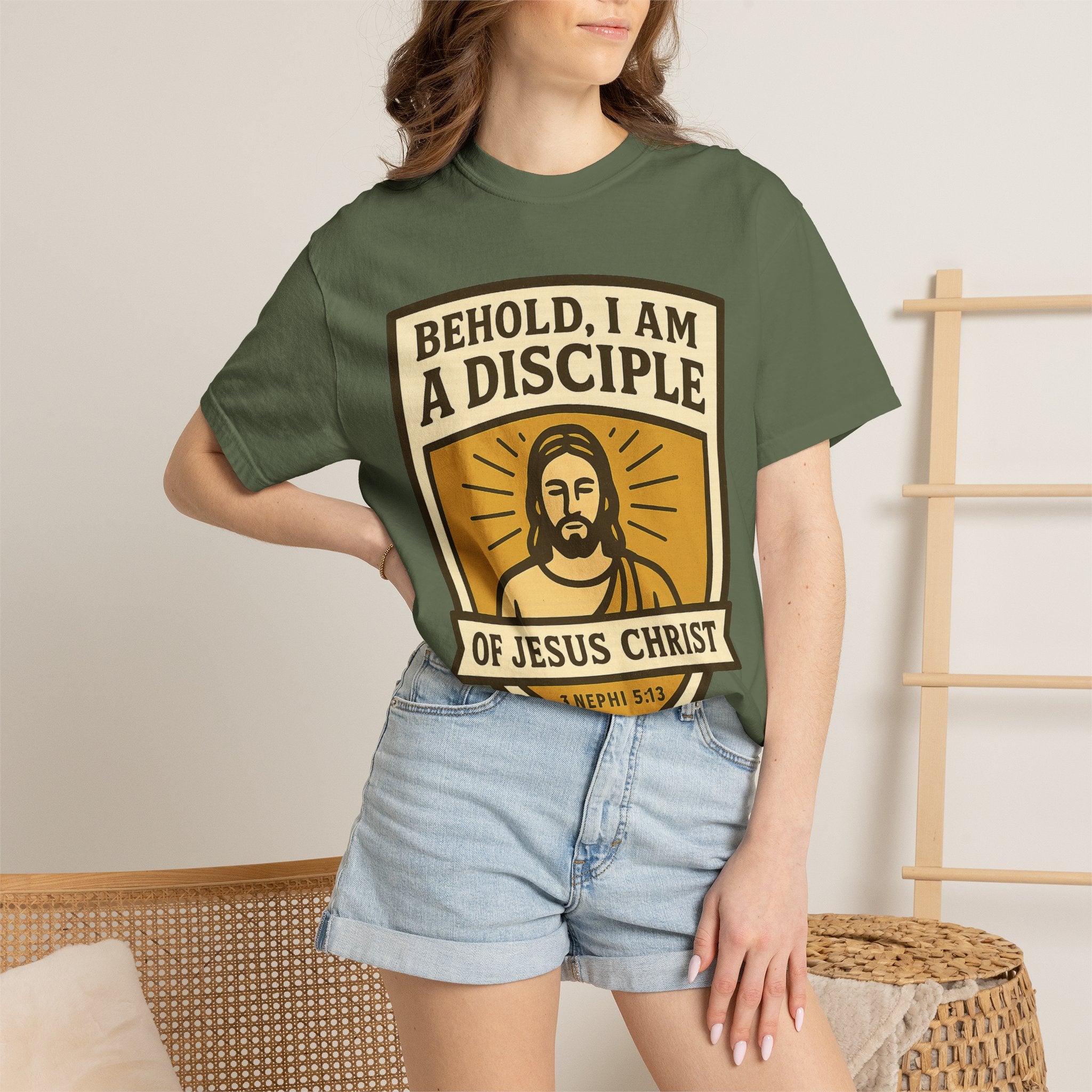 "Behold, I am a Disciple of Jesus Christ" Unisex Garment-Dyed T-shirt