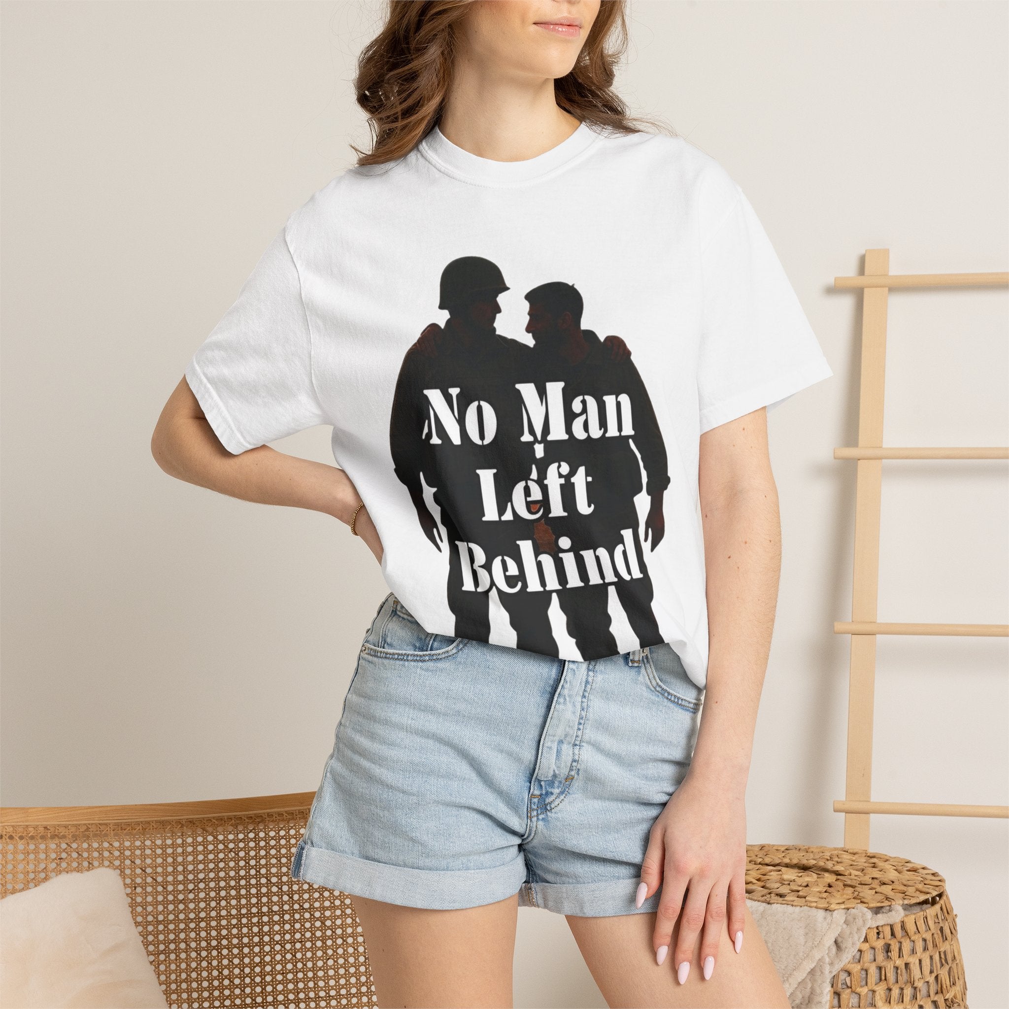 "No Man Left Behind" Unisex Garment-Dyed T-shirt