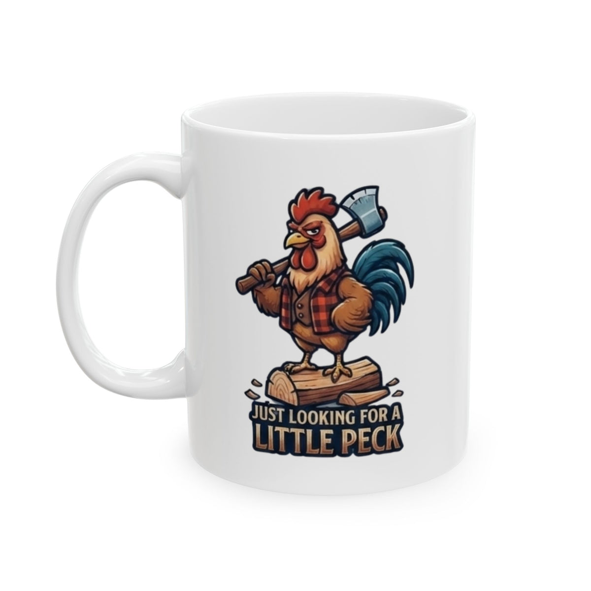 "Looking For A Little Peck" White Ceramic Mug