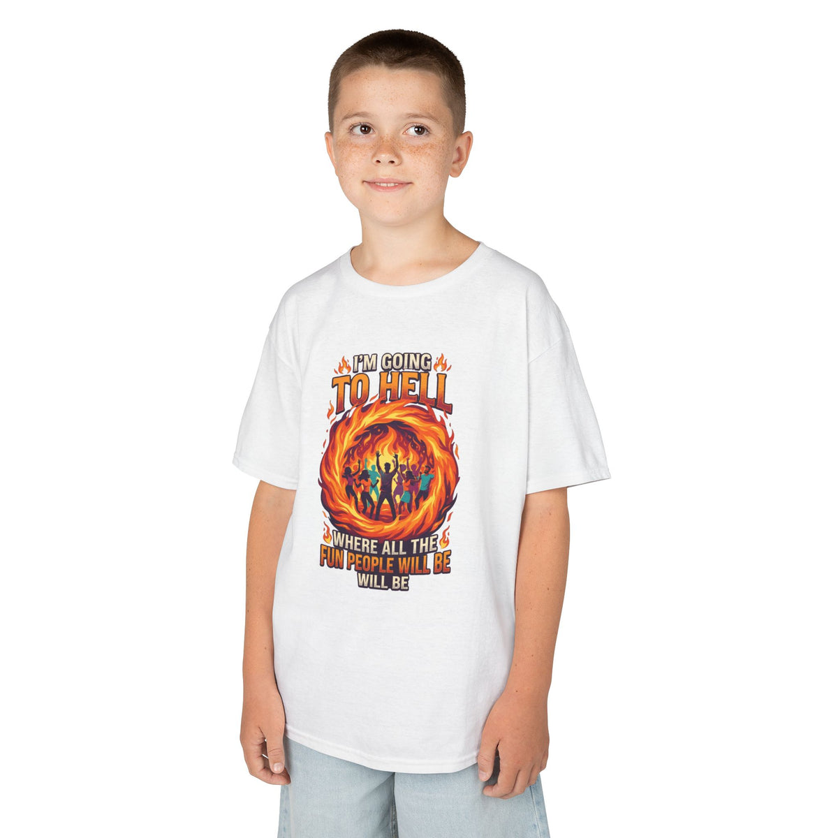 Color: White | I'm Going to Hell Kids Tee