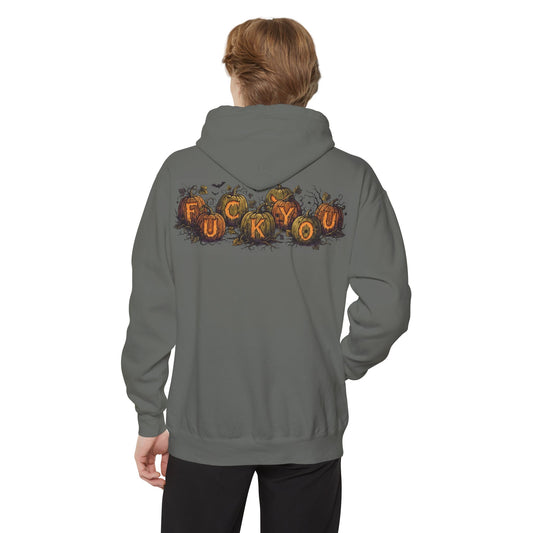 Color: Grey | Pumpkin FU Garment-Dyed Hoodie