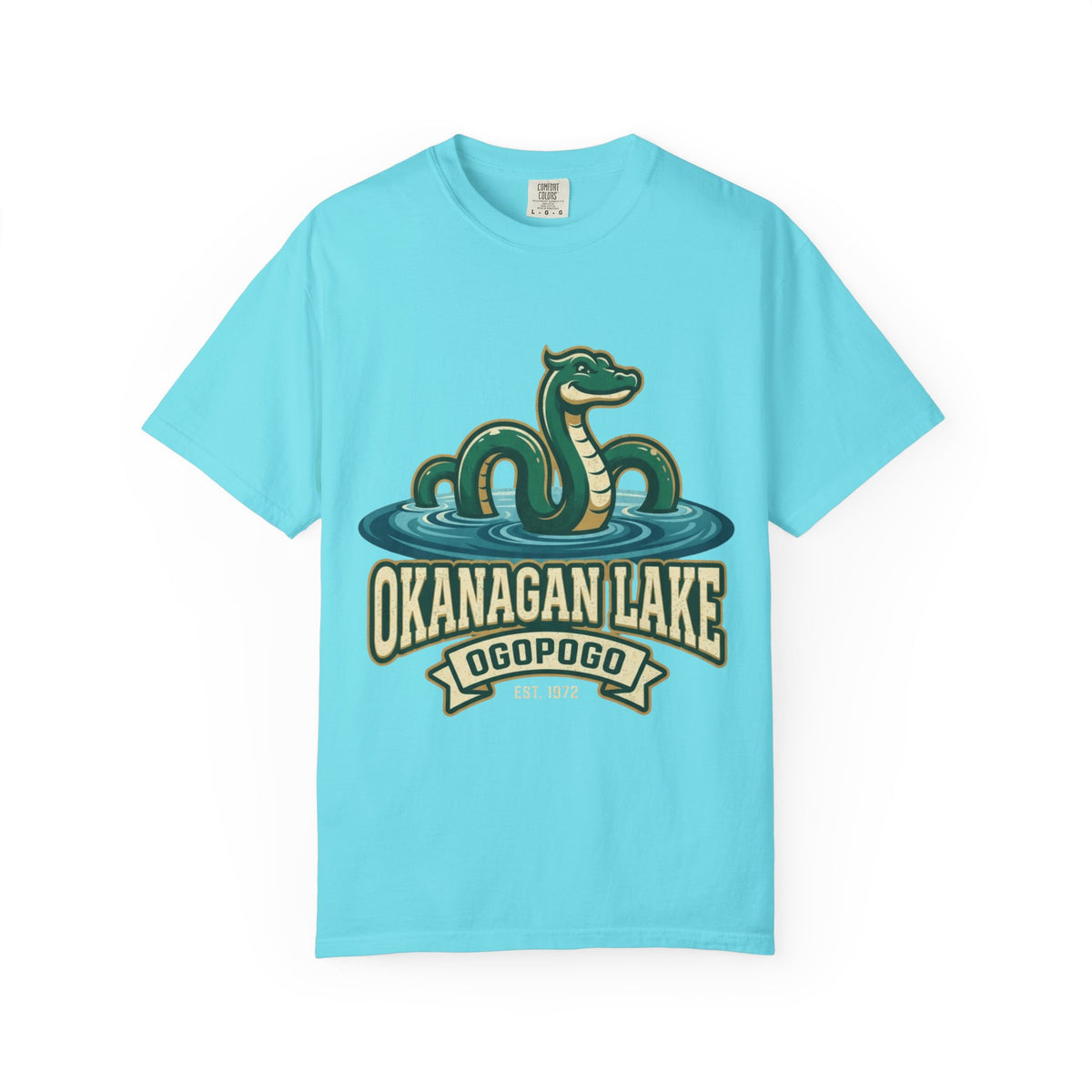 Color: Lagoon Blue | Ogopogo (Canada) Unisex Garment-Dyed Tee