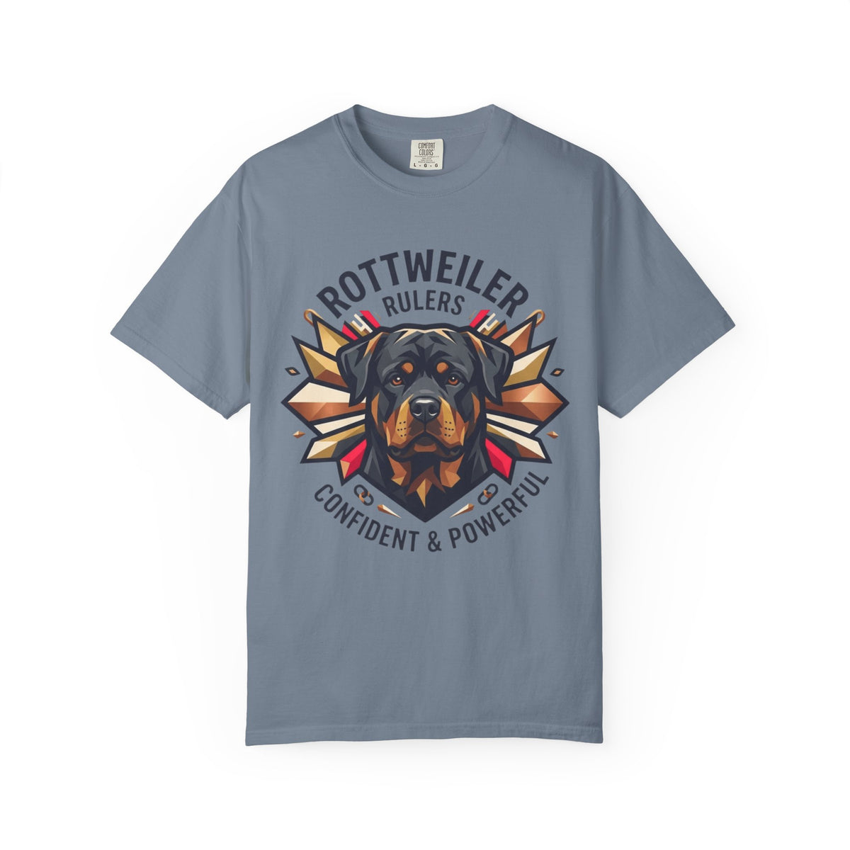 "Rottweiler Rulers Confident Powerful" Unisex Garment-Dyed Tee